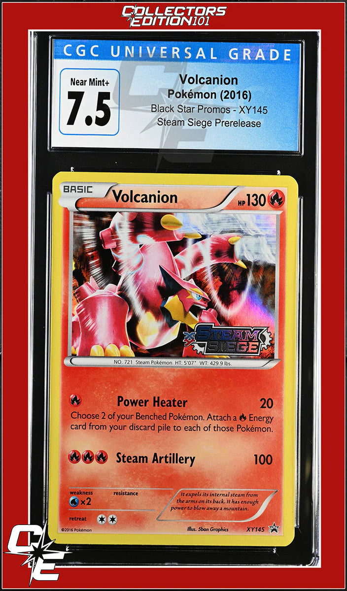 XY Black Star Promo Volcanion XY145 Steam Siege Prerelease CGC 7.5