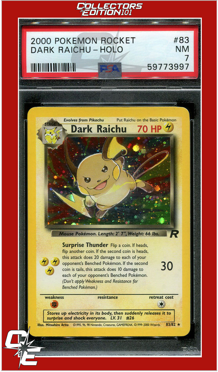 Dark good Raichu Holo Neo Discovery Pokemon Card Japanese 2000 PSA7