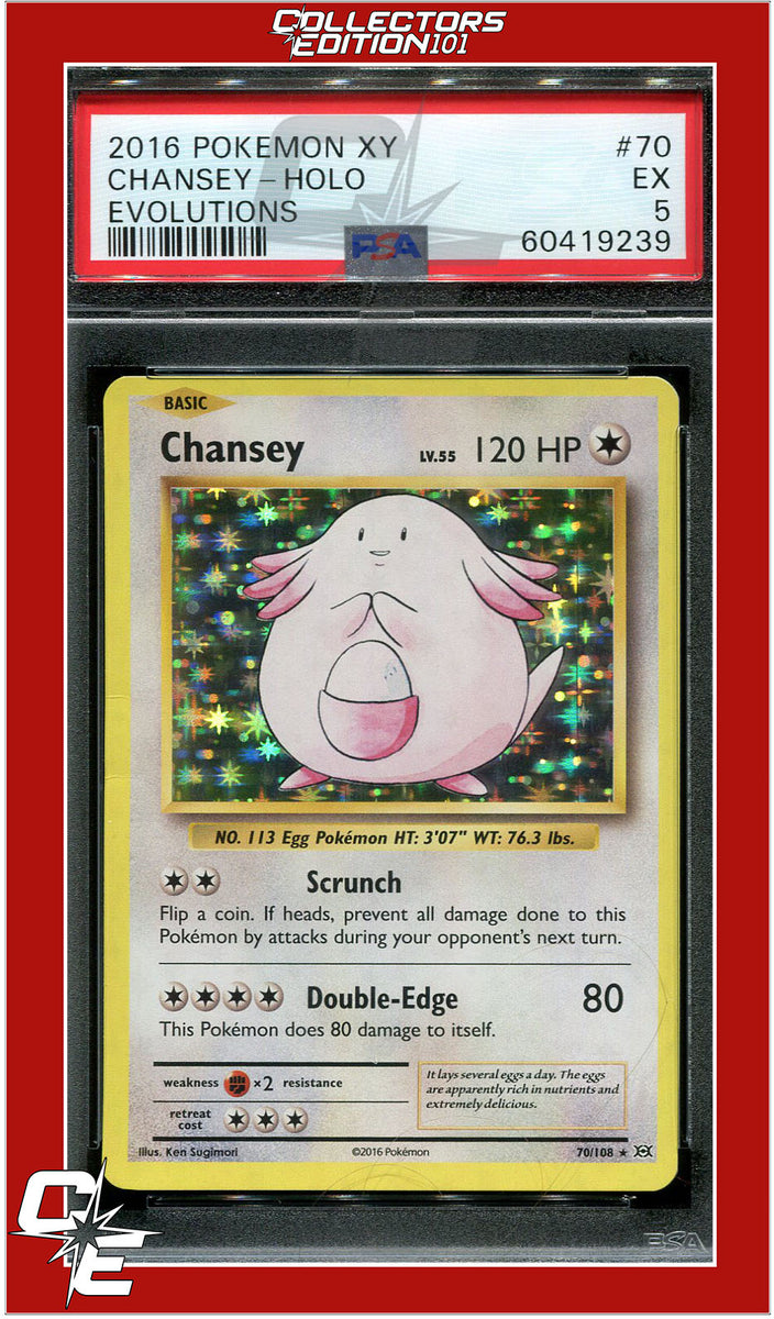 chansey pokemon card mcdonalds Evolutions 70 Chansey Holo PSA 5