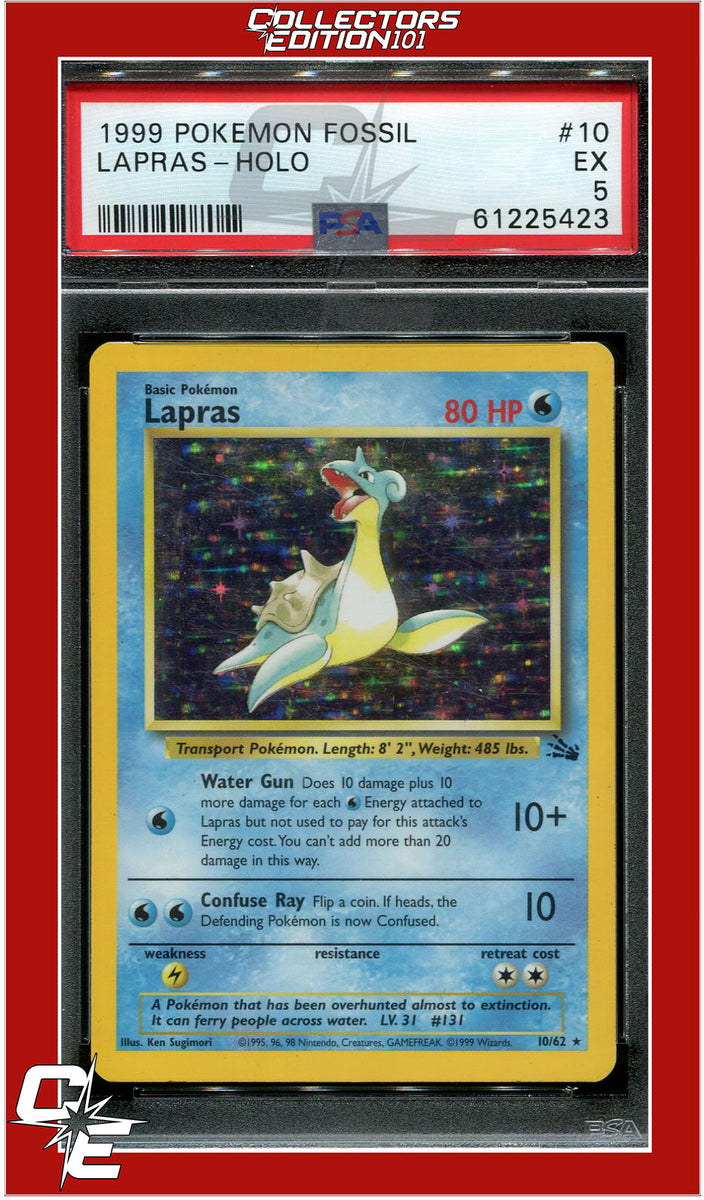 Fossil 10 Lapras Holo PSA 5 | Collectors Edition 101 Fossil 10 Lapras Holo PSA 5 | Collectors Edition 101