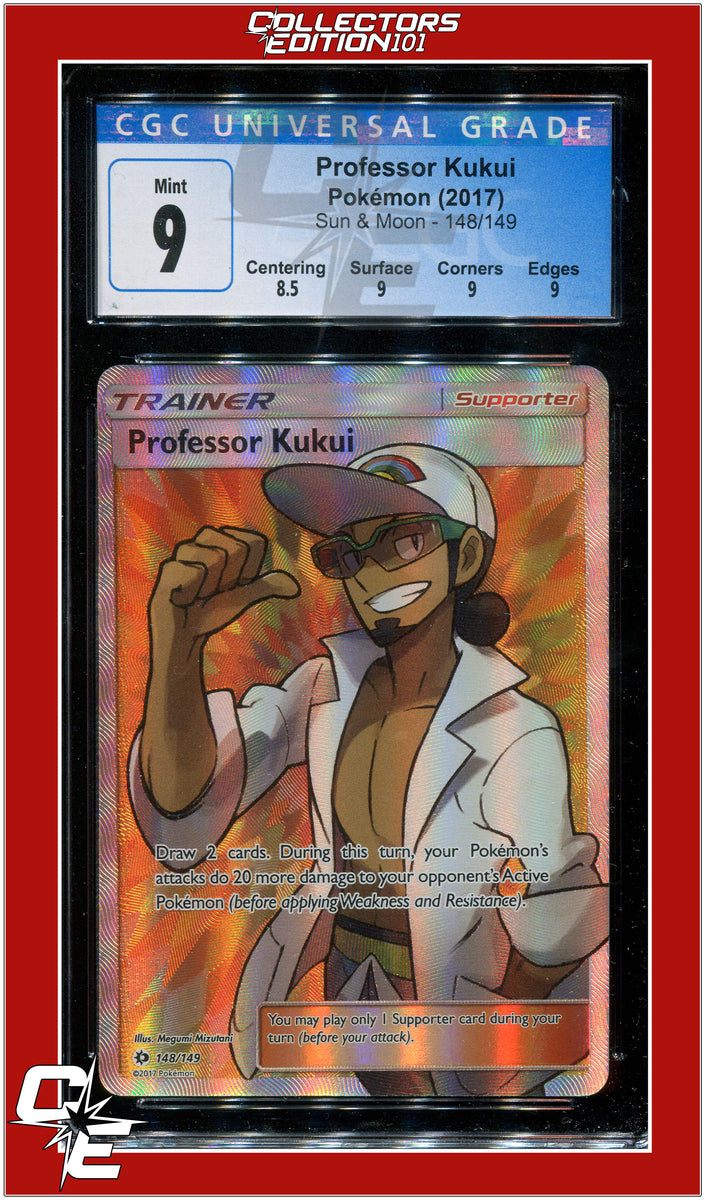 Sun & Moon 148 Full Art Professor Kukui CGC 9 - Subgrades | Collectors Edition 101 Sun & Moon 148 Full Art Professor Kukui CGC 9 - Subgrades | Collectors Edition 101