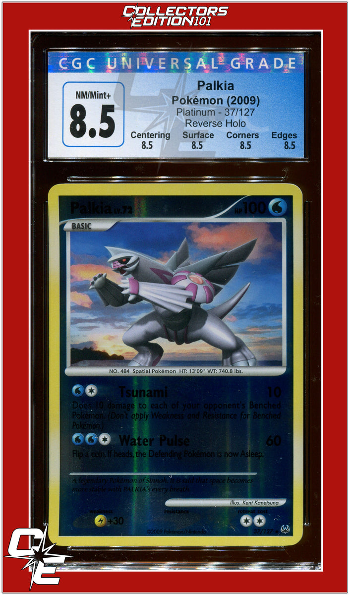 Pokemon Platinum Palkia LV 72 37/127 Rare Holo Reverse Eng