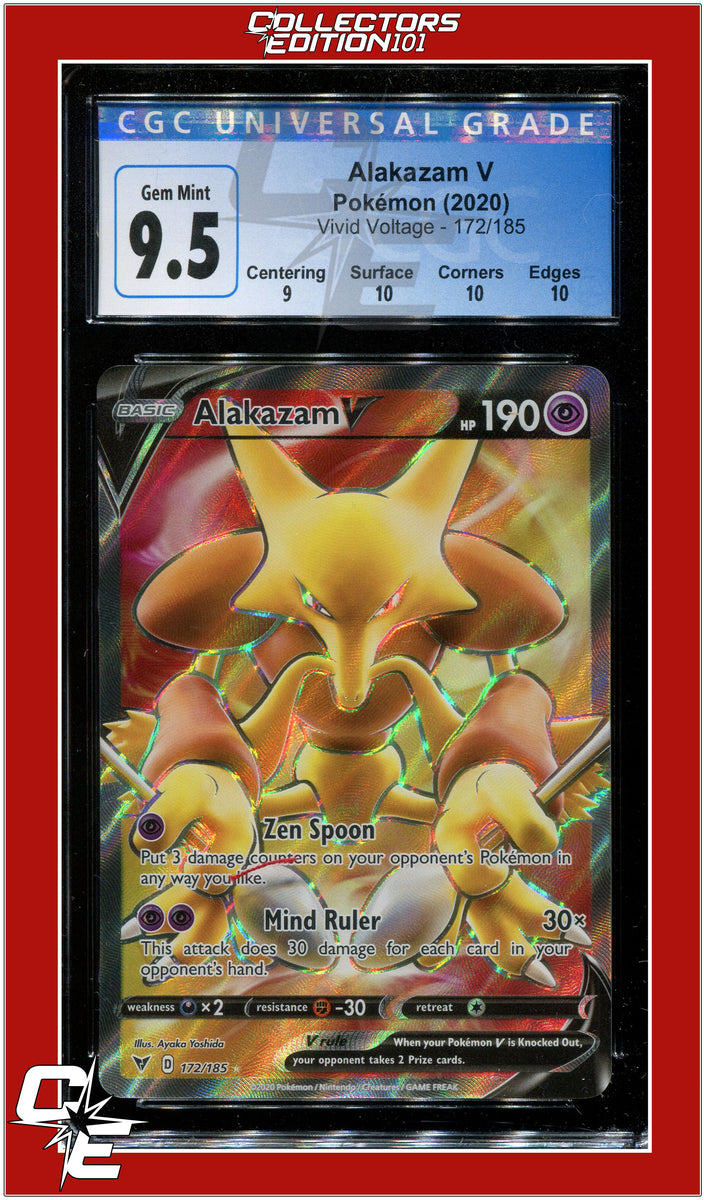 Vivid Voltage 172 Full Art Alakazam V CGC 9.5 - Subgrades