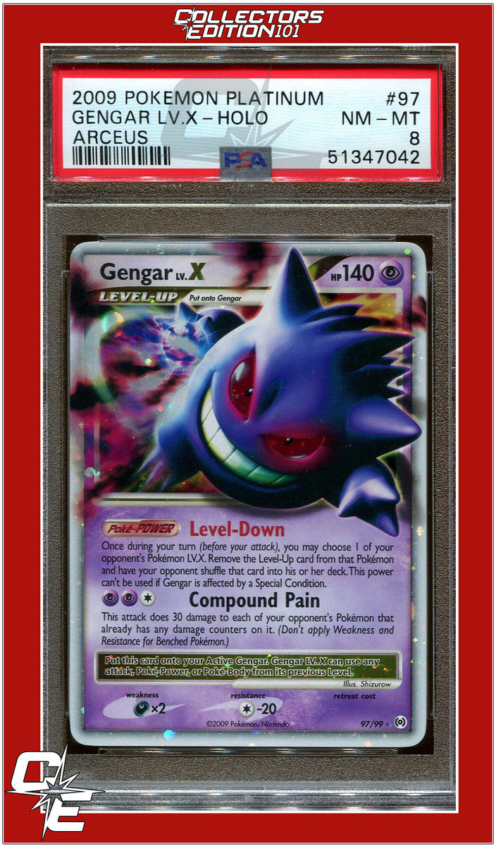 Arceus 97 Gengar LV.X Holo PSA 8