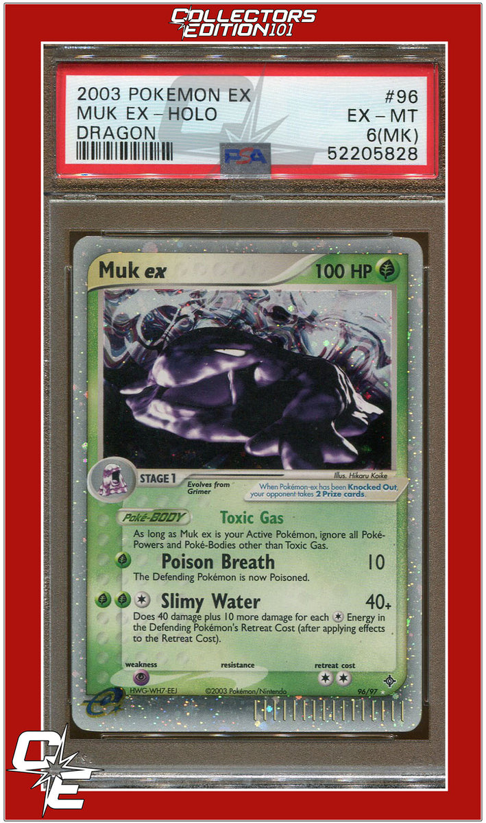 2003 POKÉMON EX MUK EX hot HOLO DRAGON PSA 8