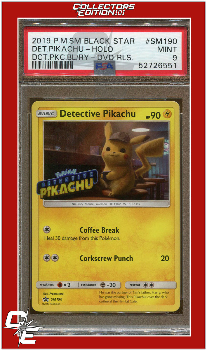 Detective Pikachu SM190 Detective Pikachu Holo PSA 9 | Collectors