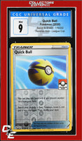 Sword & Shield Quick Ball 179/202 Reverse Holo League Cup CGC 9
