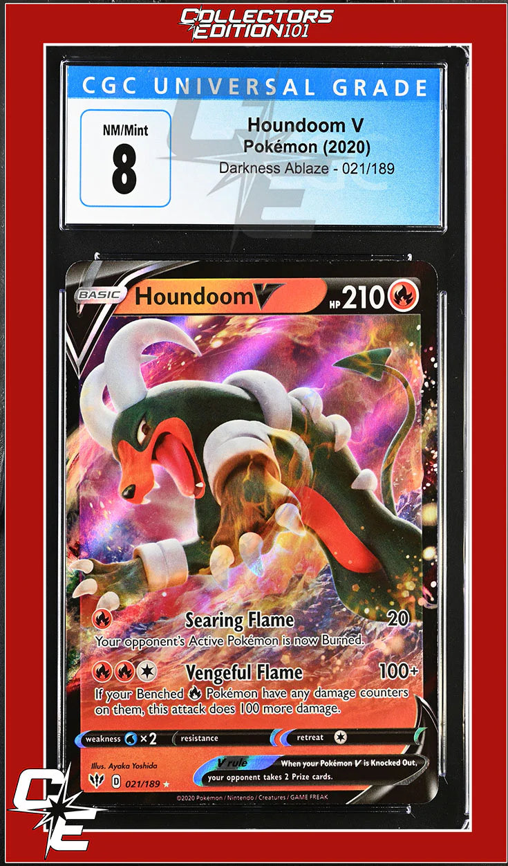 houndoom v pokemon card value Darkness Ablaze 021/189 Holo CGC 8 Pack Options:Steelix (Heavy) Teval, Arbiter of Virtue [1RR] Vengeful Flame (100+) Team Rocket - Jessie and James