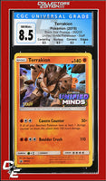 SM Black Star Promo Terrakion SM205 Unified Minds Prerelease STAFF CGC 8.5
