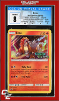 SM Black Star Promo Entei SM219 Cosmic Eclipse Prerelease STAFF CGC 8
