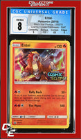 SM Black Star Promo Entei SM219 Cosmic Eclipse Prerelease STAFF CGC 8
