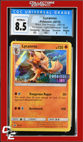 SM Black Star Promo Lycanroc SM118 Forbidden Light Prerelease STAFF CGC 8.5
