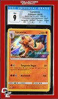 SM Black Star Promo Lycanroc SM118 Forbidden Light Prerelease STAFF CGC 9
