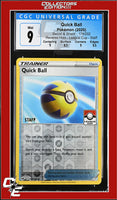 Sword & Shield Quick Ball 179/202 Reverse Holo League Cup - STAFF CGC 9
