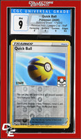 Sword & Shield Quick Ball 179/202 Reverse Holo League Cup - STAFF CGC 9
