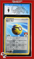 Sword & Shield Quick Ball 179/202 Reverse Holo League Cup - STAFF CGC 9

