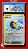 Sword & Shield Quick Ball 179/202 Reverse Holo League Cup - STAFF CGC 9

