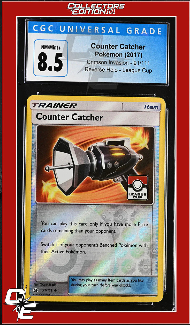counter catcher pokemon card Crimson Invasion Counter Catcher 91/111 Reverse Holo League Cup CGC 8