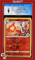 Sword & Shield Cinderace 034/202 Reverse Holo Pokemon League CGC 9
