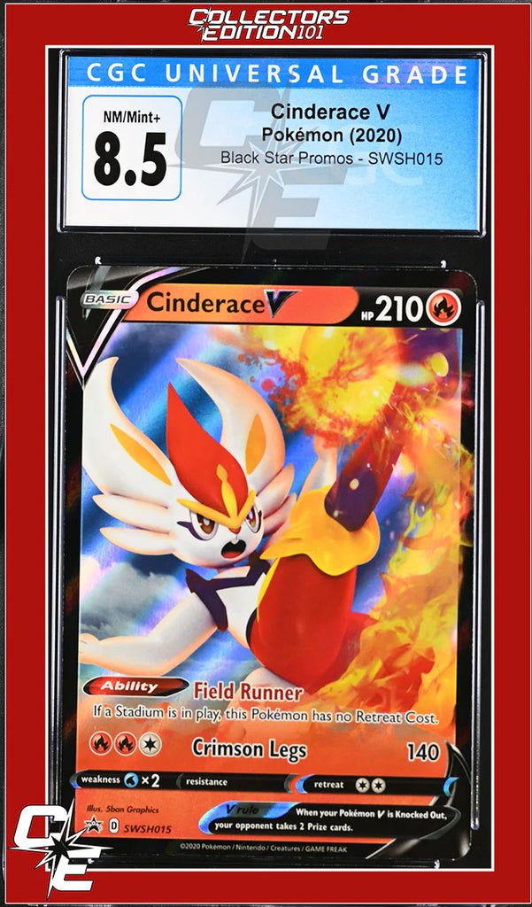 cinderace v pokemon card price SWSH Black Star Promo Cinderace V SWSH015 Galar Partners Tin CGC 8.5