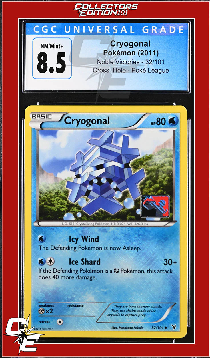 Noble Victories Cryogonal 32/101 Pokemon League CGC 8.5