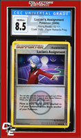 Rising Rivals Lucian's Assignment 92/111 Player Rewards Program Crosshatch Holo CGC 8.5
