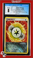 Rising Rivals Upper Energy 102/111 Player Rewards Program Crosshatch Holo CGC 8
