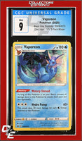 SWSH Black Star Promo Vaporeon SWSH072 Vivid Voltage 3-Pack Blister CGC 9
