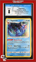 SWSH Black Star Promo Vaporeon SWSH072 Vivid Voltage 3-Pack Blister CGC 8
