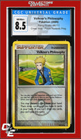 Rising Rivals Volkner's Philosophy 98/111 Player Rewards Program Crosshatch Holo CGC 8.5
