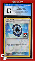 Guardians Rising Aqua Patch 119/145 Reverse Holo League Cup CGC 8.5

