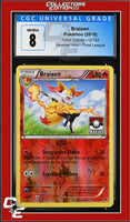 Fates Collide Braixen 12/124 Reverse Holo Pokemon League CGC 8
