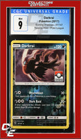 Burning Shadows Darkrai 87/147 Reverse Holo Pokemon League CGC 9
