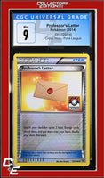 XY Professor's Letter 123/146 Crosshatch Holo Pokemon League CGC 9
