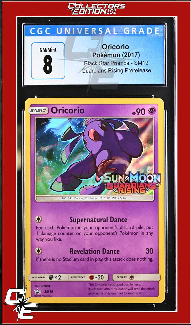 SM Black Star Promo Oricorio SM19 Guardians Rising Prerelease CGC 8