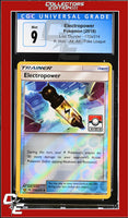 Lost Thunder Electropower 172a/214 Reverse - Alternate Art Pokemon League CGC 9
