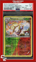 XY Steam Siege Volcarona 15 Reverse Foil 2nd Place Pokemon League PSA 8
