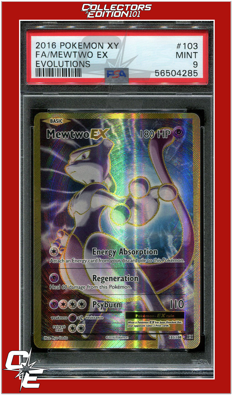 Pokemon Mewtwo EX hot Full Art PSA 9