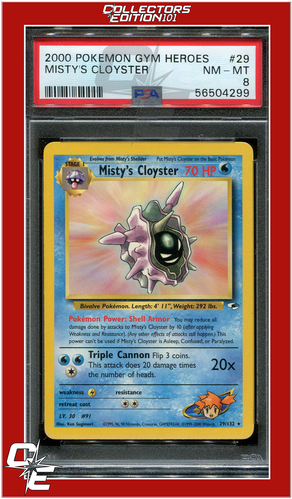 Gym Heroes 29 Misty's Cloyster PSA 8