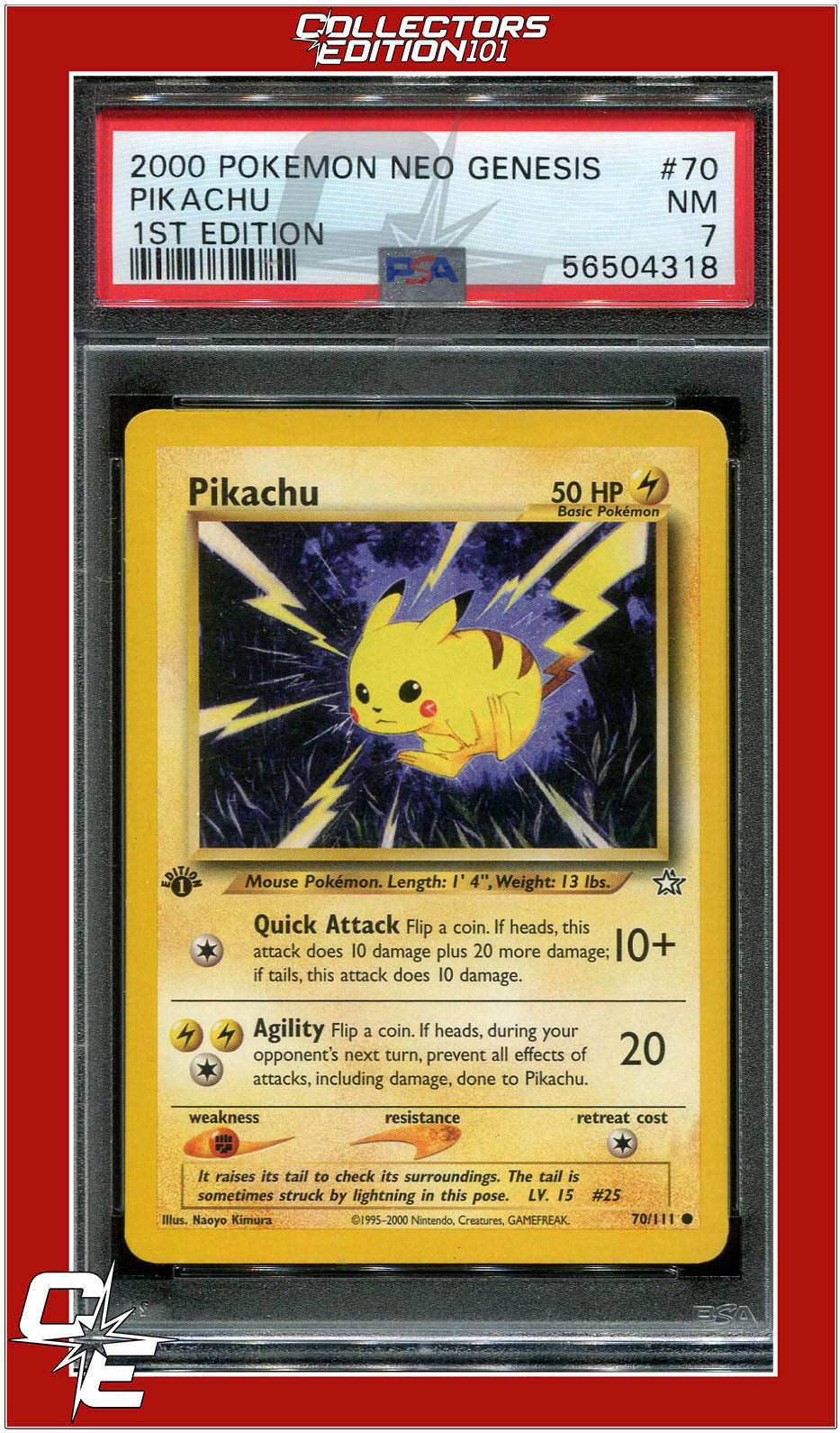 Neo Genesis 1st Edition 70 Pikachu PSA 7