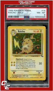 Fossil 14 Raichu Holo PSA 8