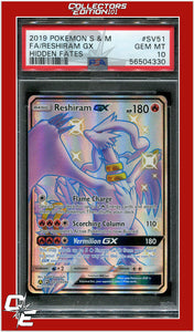 Hidden Fates SV51 Full Art Reshiram GX PSA 10