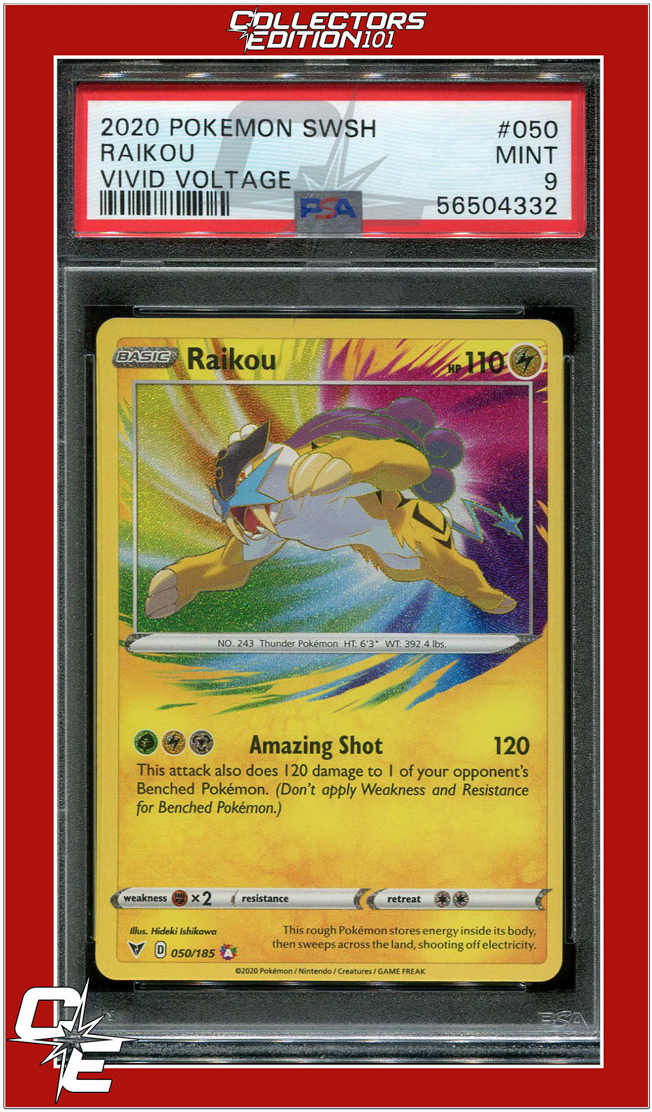 Vivid Voltage 050 Raikou PSA 9