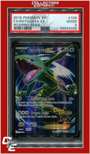 Roaring Skies 104 Full Art Rayquaza EX PSA 2