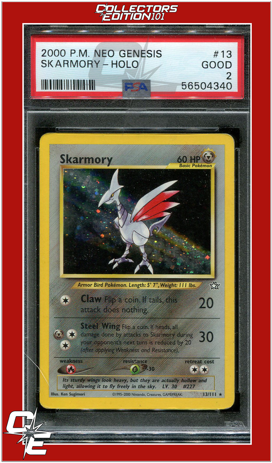 Neo Genesis 13 Skarmory Holo PSA 2