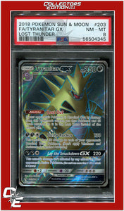 Lost Thunder 203 Full Art Tyranitar GX PSA 8