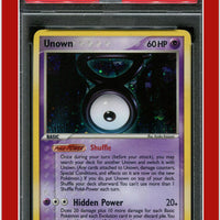 EX Unseen Forces V/28 Unown Holo PSA 8