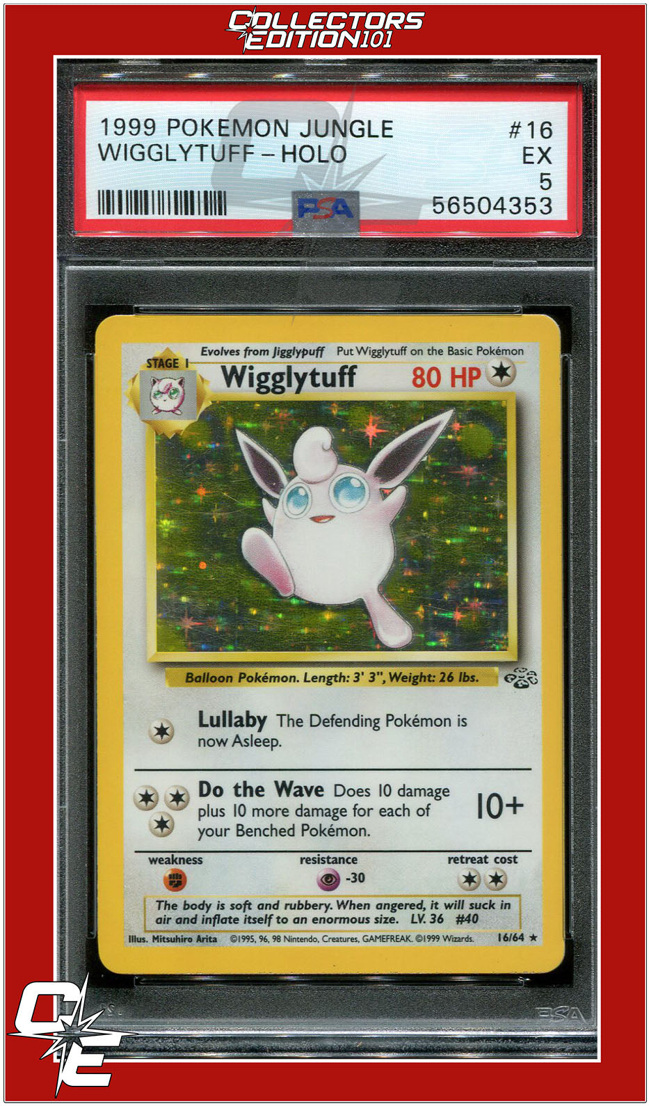 Jungle 16 Wigglytuff Holo PSA 5