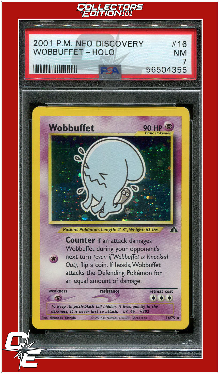 Neo Discovery 16 Wobbuffet Holo PSA 7