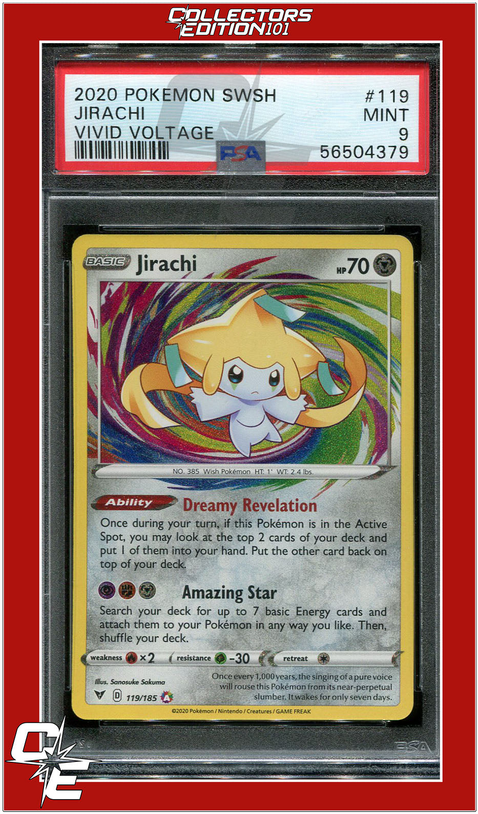 Vivid Voltage 119 Jirachi PSA 9